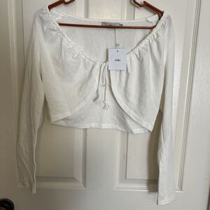 Adika Women’s Off White Tie- Front Shrug NWT - L - B42
